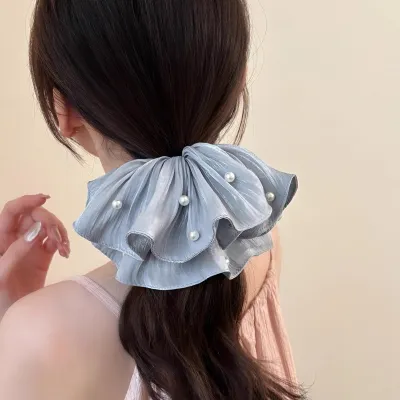 Large Intestine Hair Ring Pearl Scrunchie